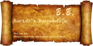 Barták Barnabás névjegykártya